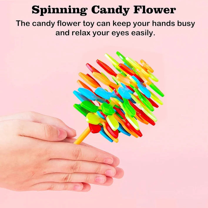 Spinning Candy Flower Toy for Kids Lollipop Shaped Hand Spinner Twisting and Rotating