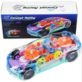 Gear Display Transparent Car 360 Degree Rotating with 3D Flashing LED Lights and Music